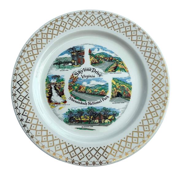 Knowels Other - Vintage Sklyline Drive Virginia Souvenir Plate Knowels Shenandoah National Park